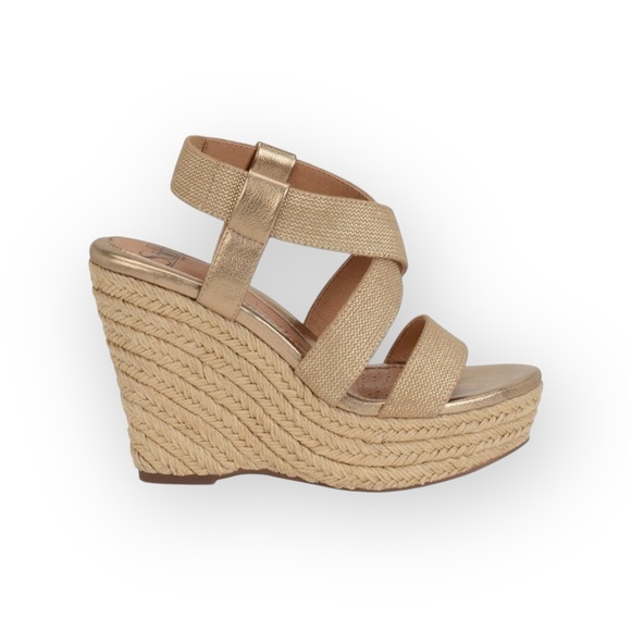 Sofft  Perla Wedge Slingbacks Espadrilles Sandals  Truffle Metallic Gold  6.5 - Picture 15 of 16